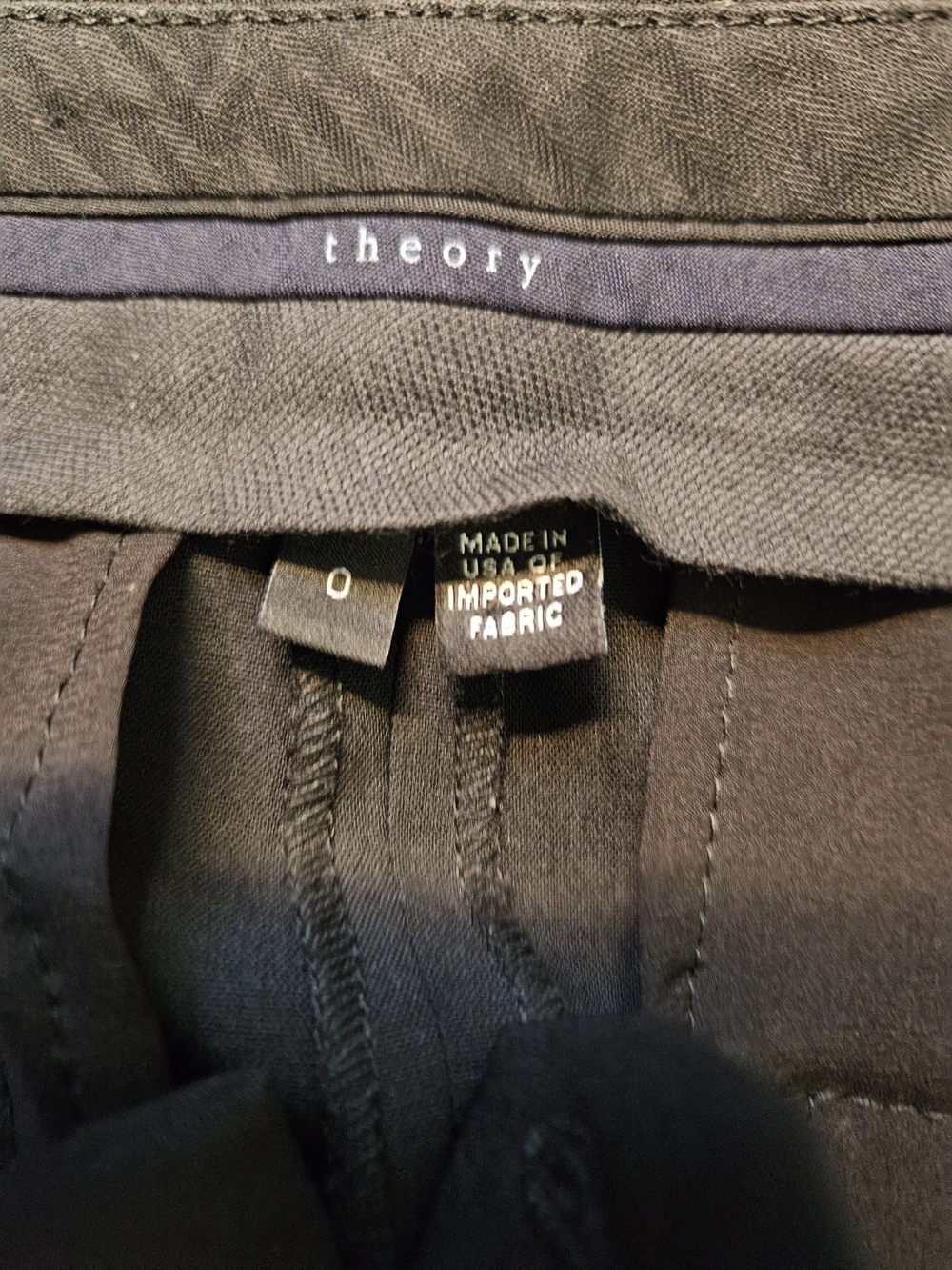Theory Black Dress Pants with Subtle Waistband Detail - Picture 3 of 5